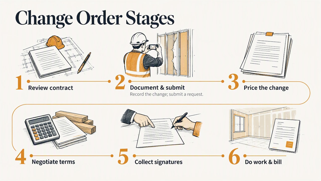 Seven stages of the construction change order process