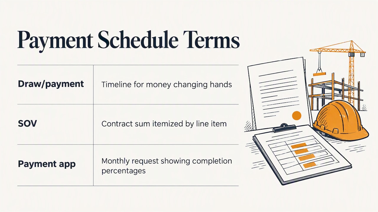What a Construction Payment Schedule Actually Covers — overview diagram