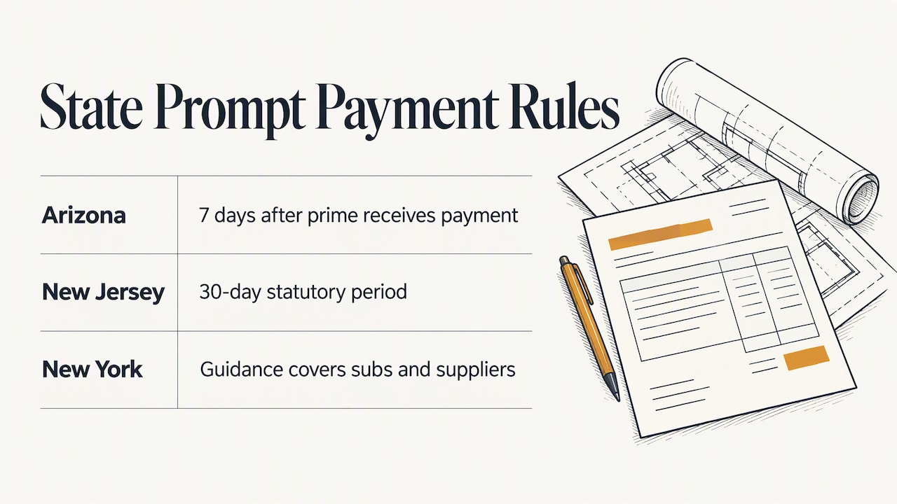 Arizona and New Jersey subcontractor payment deadlines