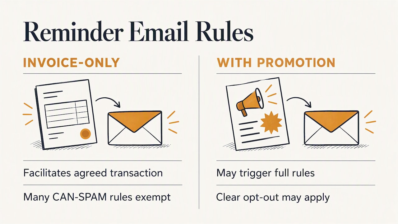 Is a payment reminder email legal to send? — overview diagram