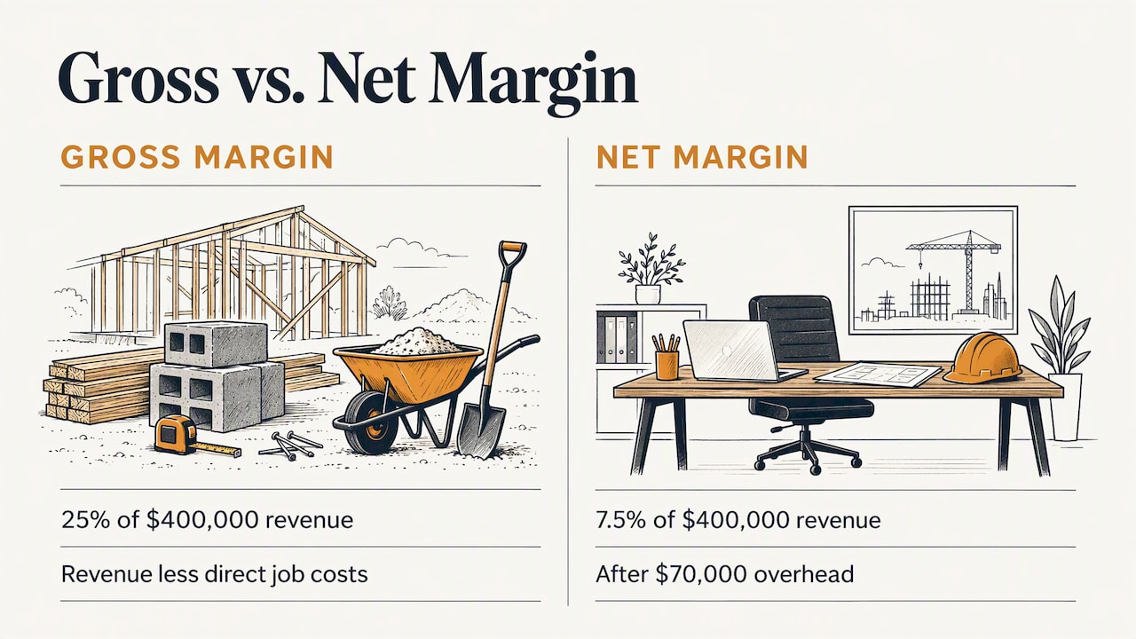 Revenue split into costs and profit margins