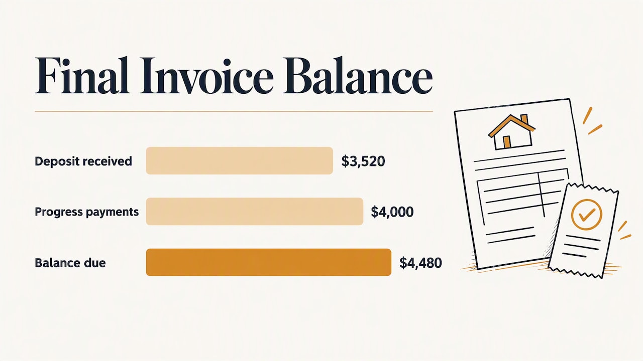 Record the deposit and show it on the final invoice — overview diagram