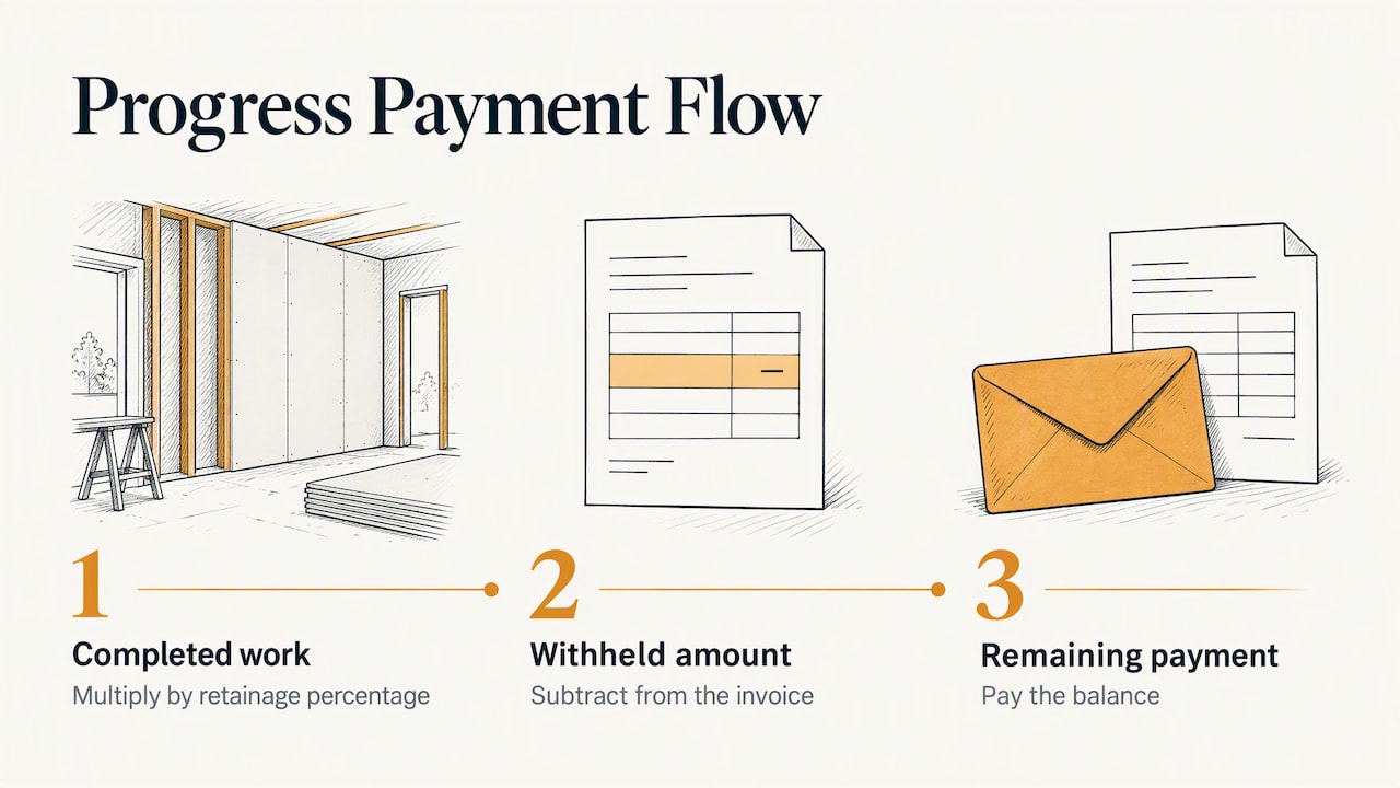 How retainage reduces a progress payment